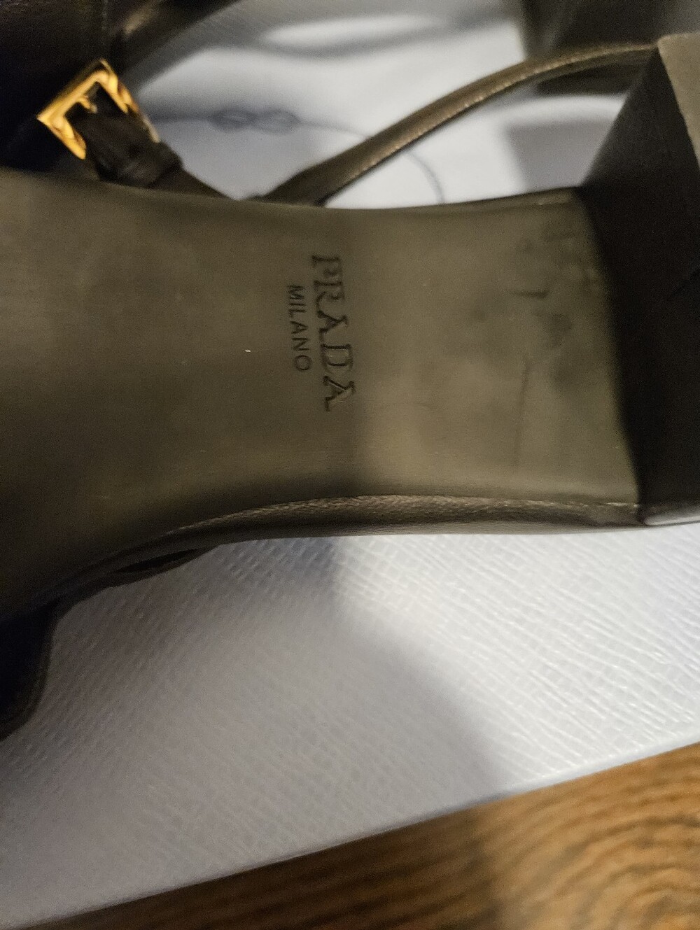 Prada Black Leather Ruched Mary Jane Slingback Pump Size 39 - Picture 7 of 10